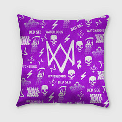 Подушка квадратная Watch Dogs 2: Violet Pattern, цвет: 3D-принт