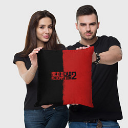 Подушка квадратная RDD 2: Black & Red, цвет: 3D-принт — фото 2