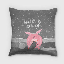 Подушка квадратная Pig: Winter is Coming, цвет: 3D-принт
