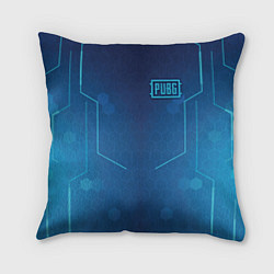 Подушка квадратная PUBG: Blue Hexagons, цвет: 3D-принт