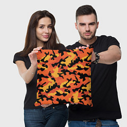 Подушка квадратная Fashion Orange Camo, цвет: 3D-принт — фото 2