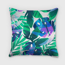 Подушка квадратная Зеленые тропики, цвет: 3D-принт