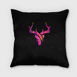 Подушка квадратная Neon Deer, цвет: 3D-принт