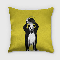 Подушка квадратная Панда-маляр, цвет: 3D-принт