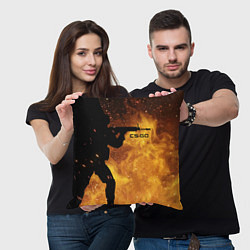 Подушка квадратная CS:GO Dark Fire, цвет: 3D-принт — фото 2