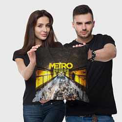 Подушка квадратная METRO EXODUS EXCLUSIVE, цвет: 3D-принт — фото 2