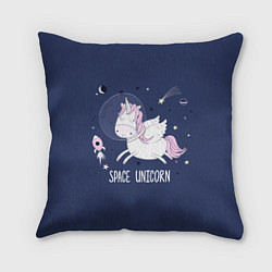 Подушка квадратная Space unicorn, цвет: 3D-принт
