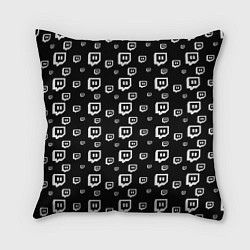 Подушка квадратная Twitch: Black Pattern, цвет: 3D-принт