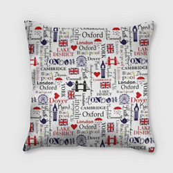 Подушка квадратная Лондон коллаж, цвет: 3D-принт