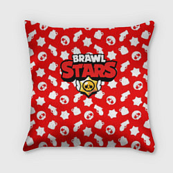 Подушка квадратная Brawl Stars: Red & White, цвет: 3D-принт