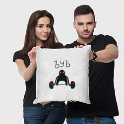 Подушка квадратная ЪУЪ СЪУКА КАЧОК, цвет: 3D-принт — фото 2