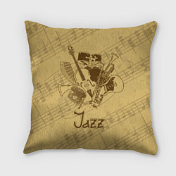Подушка квадратная Jazz - musical instruments, цвет: 3D-принт