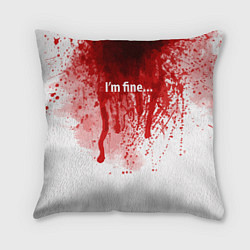 Подушка квадратная Im fine halloween, цвет: 3D-принт