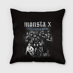 Подушка квадратная Monsta X, цвет: 3D-принт