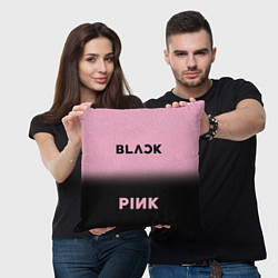 Подушка квадратная Blackpink - розово-черный, цвет: 3D-принт — фото 2