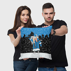 Подушка квадратная С новым счастьем!, цвет: 3D-принт — фото 2