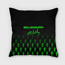 Подушка квадратная Billie Eilish: Green & Black Autograph, цвет: 3D-принт
