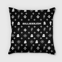 Подушка квадратная Billie Eilish: Black Pattern