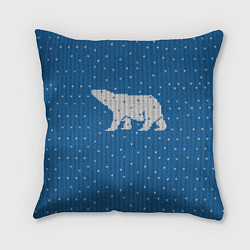 Подушка квадратная Свитер с медведем, цвет: 3D-принт