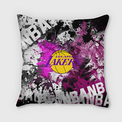 Подушка квадратная Лос-Анджелес Лейкерс, Los Angeles Lakers, цвет: 3D-принт