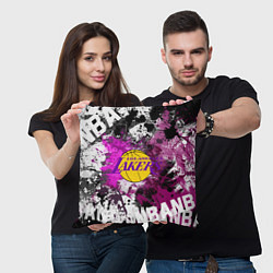 Подушка квадратная Лос-Анджелес Лейкерс, Los Angeles Lakers, цвет: 3D-принт — фото 2