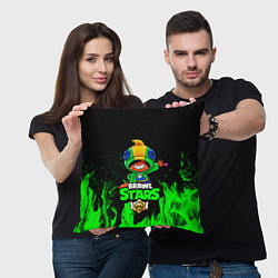 Подушка квадратная Brawl Stars LEON, цвет: 3D-принт — фото 2