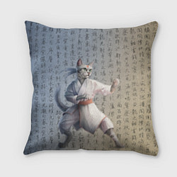 Подушка квадратная Karate cat, цвет: 3D-принт