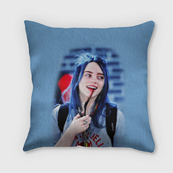 Подушка квадратная BILLIE EILISH, цвет: 3D-принт