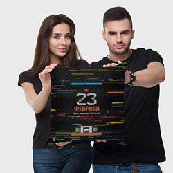 Подушка квадратная Танчики dendy 23 февраля, цвет: 3D-принт — фото 2