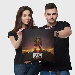 Подушка квадратная DOOM ETERNAL, цвет: 3D-принт — фото 2