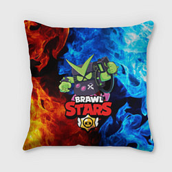 Подушка квадратная BRAWL STARS VIRUS 8-BIT, цвет: 3D-принт