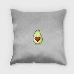 Подушка квадратная Авокадо сердечко, цвет: 3D-принт