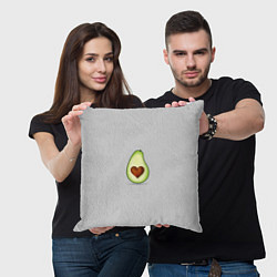 Подушка квадратная Авокадо сердечко, цвет: 3D-принт — фото 2