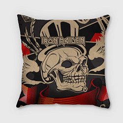 Подушка квадратная Iron Maiden, цвет: 3D-принт