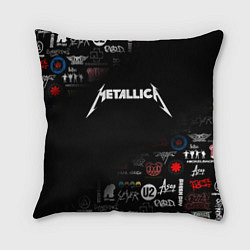 Подушка квадратная Metallica, цвет: 3D-принт