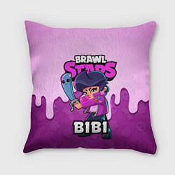 Подушка квадратная BRAWL STARS BIBI, цвет: 3D-принт