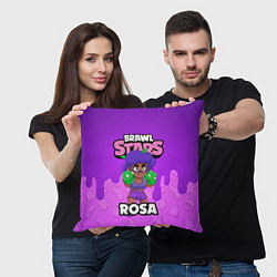 Подушка квадратная BRAWL STARS ROSA, цвет: 3D-принт — фото 2