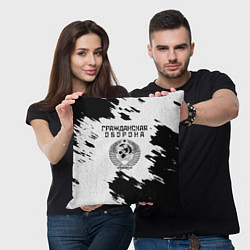 Подушка квадратная Гражданская оборона, цвет: 3D-принт — фото 2