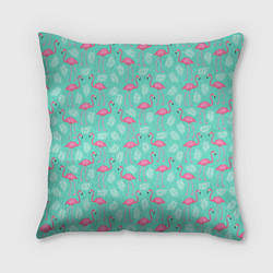 Подушка квадратная Flamingo, цвет: 3D-принт