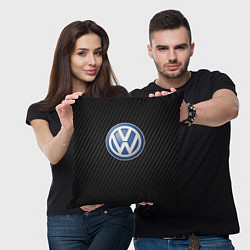 Подушка квадратная Volkswagen Logo, цвет: 3D-принт — фото 2