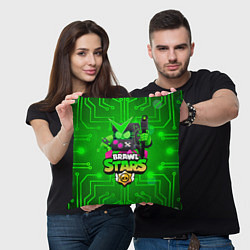 Подушка квадратная Brawl Stars Virus 8-Bit, цвет: 3D-принт — фото 2