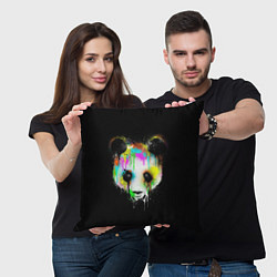 Подушка квадратная Панда в краске, цвет: 3D-принт — фото 2