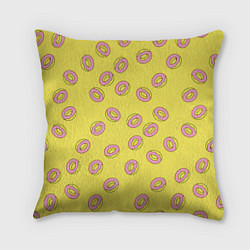 Подушка квадратная Пончики Донатс, цвет: 3D-принт
