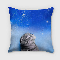 Подушка квадратная Кот и космос, цвет: 3D-принт