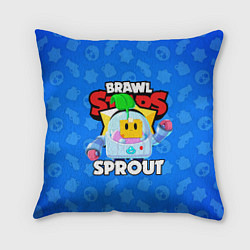 Подушка квадратная BRAWL STARS SPROUT, цвет: 3D-принт