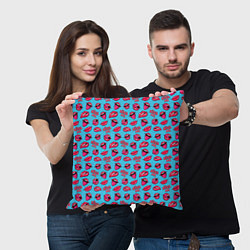 Подушка квадратная Губы Поп-арт, цвет: 3D-принт — фото 2
