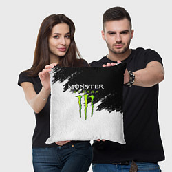 Подушка квадратная MONSTER ENERGY, цвет: 3D-принт — фото 2