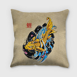 Подушка квадратная Золотая рыба кои, цвет: 3D-принт