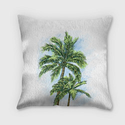 Подушка квадратная Пальмы над головой, цвет: 3D-принт
