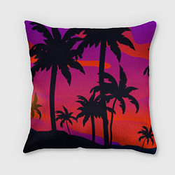 Подушка квадратная Тропический пляж, цвет: 3D-принт